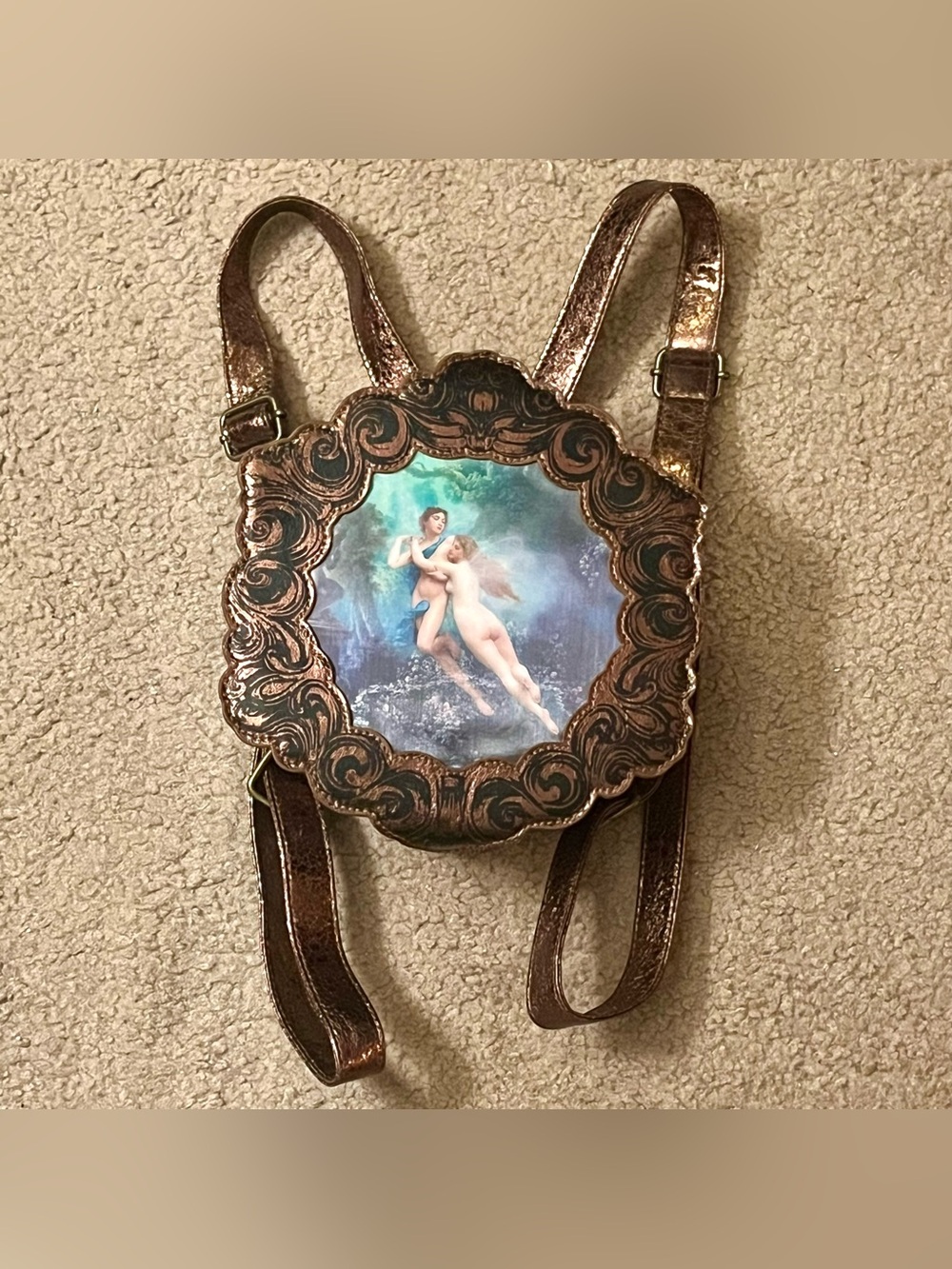 Current Mood Dolls Kill Gold Hexagon Lenticular Fairy Fantasy Mini Backpack